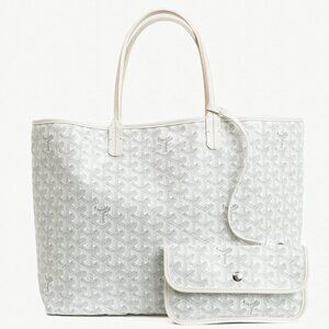 Goyard Saint Louis PM White Goyardine Canvas Tote